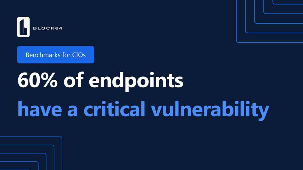 Pull stat from Block 64's Benchmarks for CIO report: IT trends 2024: security endpoints